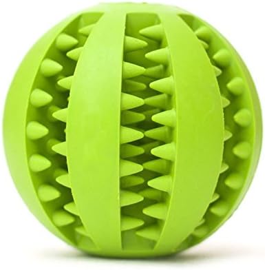 Pet Dog Toy Ball Chew Training Tooth Cleaning Balls,Nontoxic Bite Resistant NatureNUOKIM Rubber Toy Dental Treat Soft Rubber,Bouncy,Tennis Ball Size Pets Cat IQ Playing (Green)