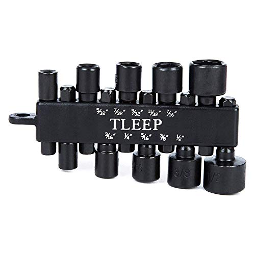 image for TLEEP 20 Pieces Power Nut Driver Drill Screwdriver Bit Quick Change Sc