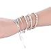 LUREME Bohemian Beads Multi Strand Hamsa Hand Evil Eye Charms Stretch Bracelet Set-White (bl003164-3)