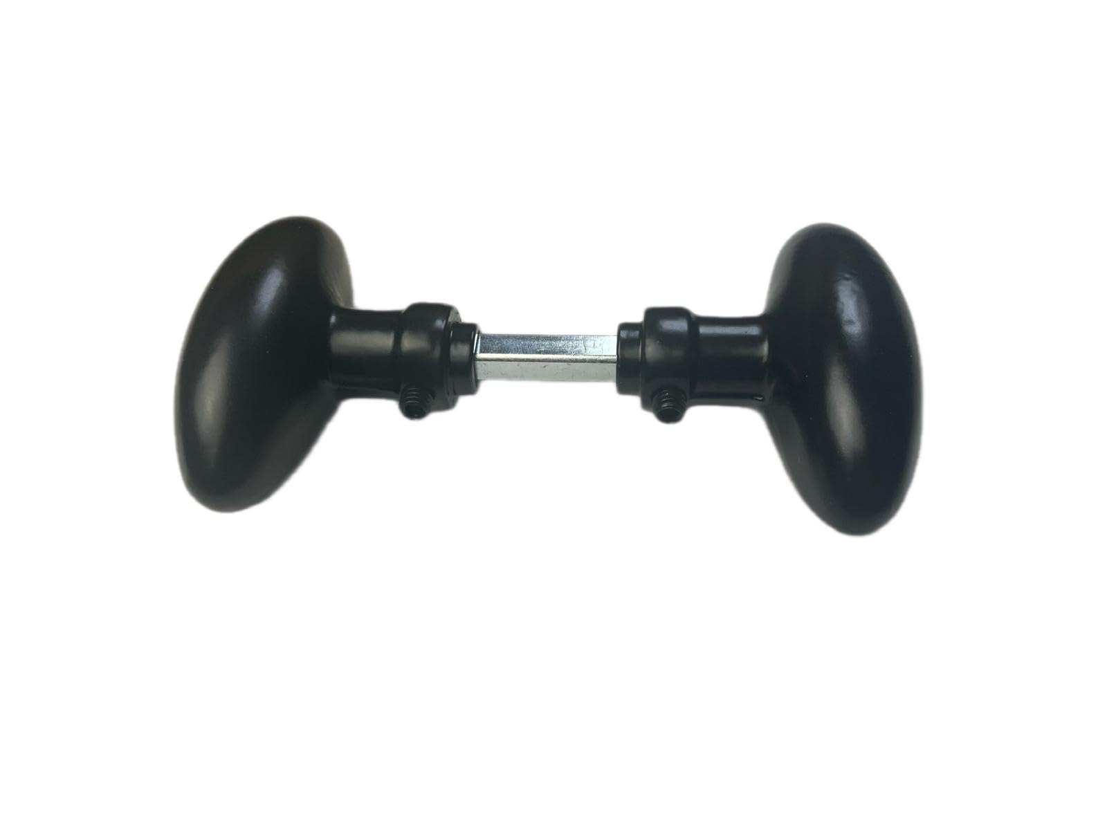 Double Oval Knob Aluminium 6 x 110 mm Black
