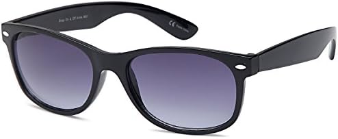 GAMMA RAY UV400 52mm Classic Style Sunglasses - Gradient Grey Lens on Black Frame