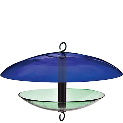 Mosaic Birds M380-201-15 Baffle Dome Bird Feeder Clear/Cobalt Blue