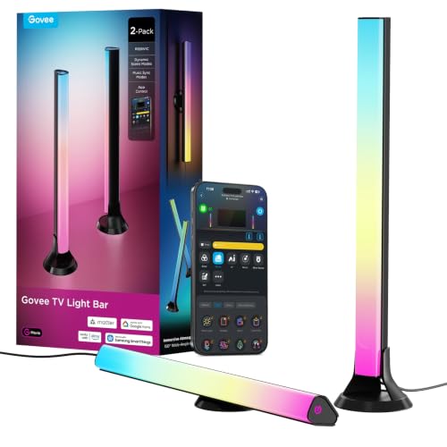Govee Smart RGBWIC Light Bars, 15-Inch WiFi TV Backlight for 45-70-Inch TVs