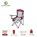 ALPHA CAMP Oversized Mesh Back Camping Folding Chair Heavy Duty Support 350 LBS Collapsible Steel Frame Quad Chair Padded Arm Chair with Cup Holder Portable for Outdoor,Redthumb 3