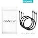 GANJOY iPhone Charger 3Pack 3FT/6FT/10FT(1M/2M/3M) Nylon Braided 8 pin Charging Cables USB Charger Cord, Compatible with iPhone 7/7 Plus/6s/6s Plus/6/6 Plus/5/5S/5C/SE/iPad and iPod (Black)