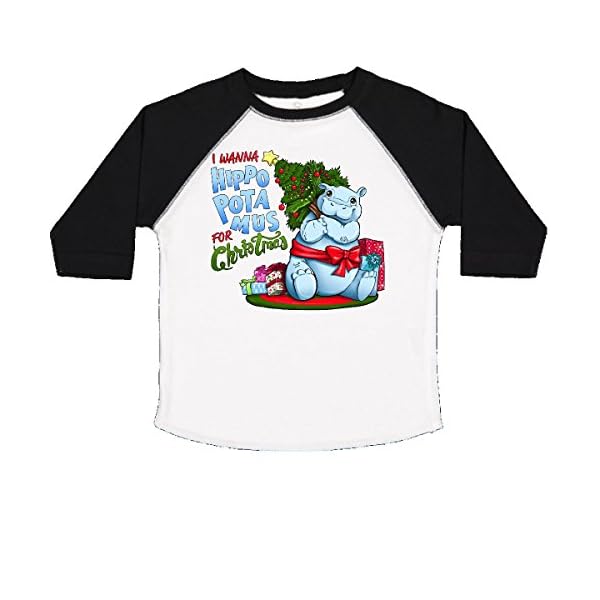 inktastic I Wanna Hippopotamus for Christmas- Cute Hippo Toddler T-Shirt
