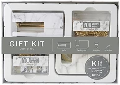 Neve Marble Office Supplies Gift Kit Gift Stationery Set Acrylic Stapler Tape Dispenser Paper Clip Binder Clips School Supplies