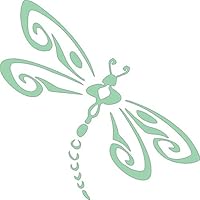 Barking Sand Designs Mint Dragonfly - Die Cut Vinyl Window Decal/Sticker for Car/Truck 5"x5"