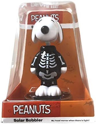 Peanuts Snoopy Halloween Bobble Head Solar Dancer Skeleton