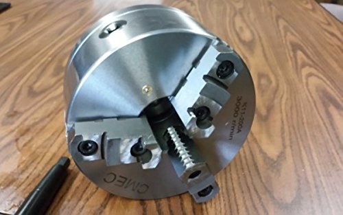 6" 3-JAW SELF-CENTERING LATHE CHUCK top & bottom jaws w. 1-1/2"-8 daptor plate - Thumbnail 2