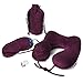 Ultra Comfortable Inflatable Travel Pillow – Portable, Lightweight, Super Compact Neck Support for Airplane, Car, and Train + FREE Travel Accessories Pack – Eye Mask and Ear Plugs (Royal purple)