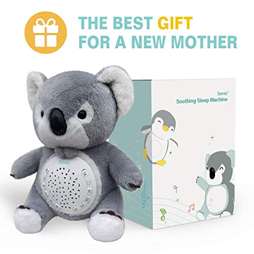 Samxic White Noise Sound Machine & Baby Shower Gift, Sleep Soother, Baby Sound Machine with Sleep Aid Night Light, Lullabies & Timer Setting (Koala)