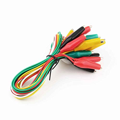 Tralntion 10pcs Alligator Clips Cable Double-Ended Alligator Test Leads Wires Jumper Wires