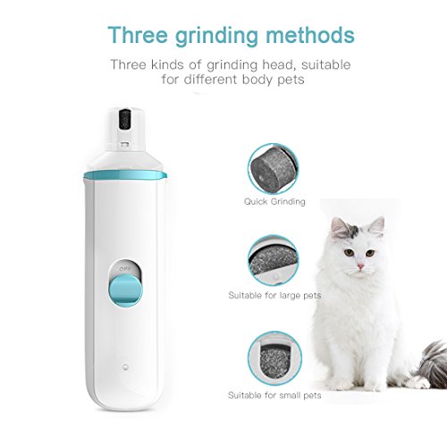 DIGDAN Dog Nail Grinder, Electric Pet Nail Grinder with USB Fast Charging for Gentle Painless Paws Grooming, Portable Nail Trimmer for Dogs, Cats and Other Animals