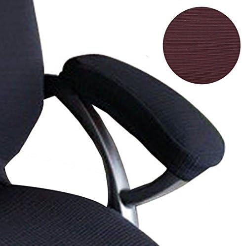 LJNGG 1 Pair Chair Armrest Removable Durable Washable Soft Office Arm Rest Slipcovers Cover Pads (Coffee)