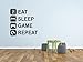 Eat Sleep Game Repeat Wall Decal - Gaming Wall Decals - Art Mural Player Decor Gamer Vinyl Sticker Decalzone Inc