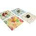 RUIMAICAN Beeswax Wrap, Reusable Beeswax Food Wraps, Sustainable Durable Food Storage,Cover for Fruits & Vegetables and Bowls to Keep Fresh,Pack of 4,1 Small,1 Medium,2 Large
