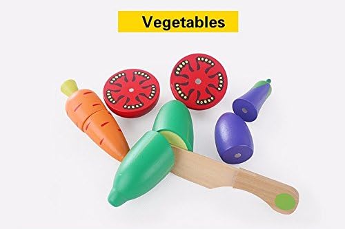 Wooden Kitchen Toys Cutting Fruit Vegetable Play Miniature Food Kids Wooden Baby Early Education Food Toys