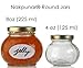 Nakpunar 12 pcs 8 oz Round Faceted Glass Jars with Label Panel and Gold Lids - Spherical (8 oz, Gold)