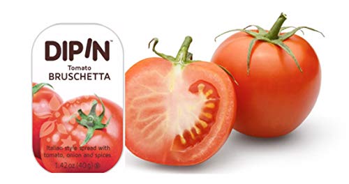 Sheffa Dipin Tomato Bruschetta Dip, 1.42 Oz (12 Pack) Long Shelf Life Italian Style Bruschetta Spread with Tomatoes Onions & Spices