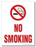 My Sign Center 3 Pack No Smoking Sign, Self Adhesive 3 Mil Vinyl No Smoking Sticker Decal, 8