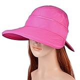 Vbiger Visor Hats Wide Brim Cap UV Protection Summer Sun Hats For Women (Rosy Red)
