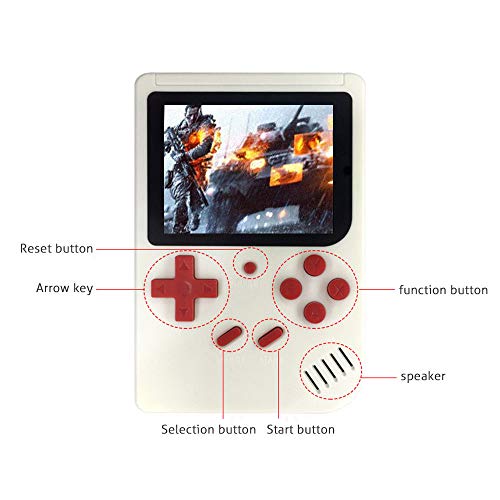 Handheld Game Console Game Console 3 Inch 500 Games Retro Game Player Classic Game Console 1 USB Charge, Birthday Presents for Children Retro Mini Handheld Video Game Console Gameboy (White)