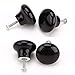 FatColo(TM) Ceramic Porcelain China Vintage Round Style Bedroom Door Cabinet Cupboard Drawer Knob Pull Handle (Button Shape/Black/Pack of 6)