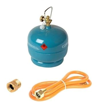 VITKOVICE MILMET S.A 2 kg Leere befüllbare Gasflasche Propan Grill Camping + Adapter + Umfüllschlauch