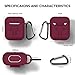 AirPods Case 9 In 1 Airpods Accessories Kits Protective Silicone Cover and Skin Compatible Apple Airpods Charging Case with Airpods Ear Hook/Tips/Airpods Strap/Clips/Watch Band Holder (Burgundy)thumb 2