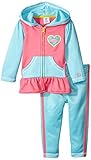 RBX Baby Girls' 2 Piece Set  Jacket and Pants  Heart Logo Turq