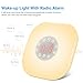 AMIR Wake-Up Light, Sunrise Simulation Alarm Clock, Nature Night Light, 5 Colors Atmosphere Lamp, 3 Brightness Bedside Lamp, Morning Wake-Up Alarm Light with Nature Sounds & FM Radio - Touch Control