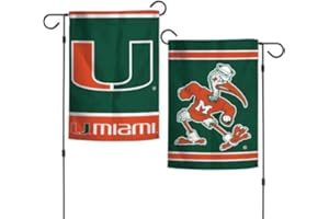 Wincraft NCAA University of Miami Hurricanes 12 x 18 inch 2-Sided Garden Flag