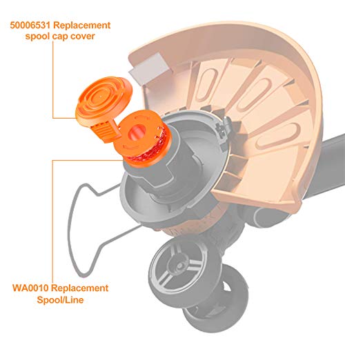 YAPEENTrimmer Spool Line for Worx，Weed Wacker Spool Replacement Parts