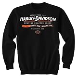 Harley-Davidson Men's H-D Established Crew-Neck Fleece Sweatshirt, Black