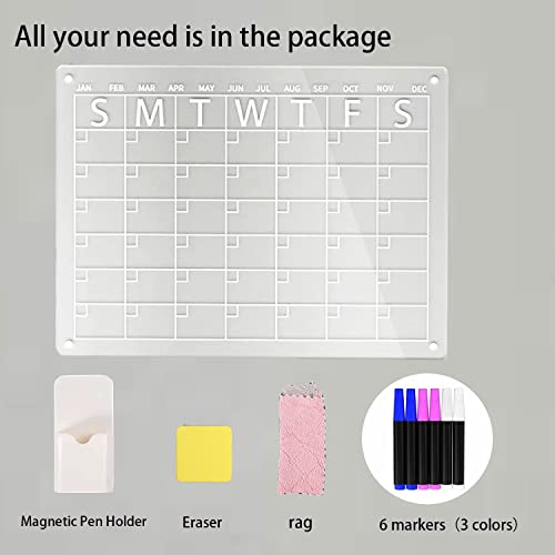 Magnetic Dry Erase Calendar Board for Fridge,17\