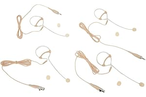 Professional Single Earhook Headset Microphone Beige Omnidirectional Condenser Mic 3.5mm XLR 3 Pin 4 Pin For Stage Worship Le