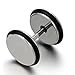 2pcs 9mm Screw Stud Earrings Unisex Men, Stainless Steel Cheater Fake Ear Plugs Gauges Illusion Tunnel