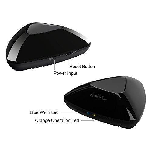 BroadLink RM Pro+ WiFi Smart Home Hub, IR RF All in One Automation Learning Universal Remote Control Compatible for Apple Android Smartphones, Compatible with Alexa, Black