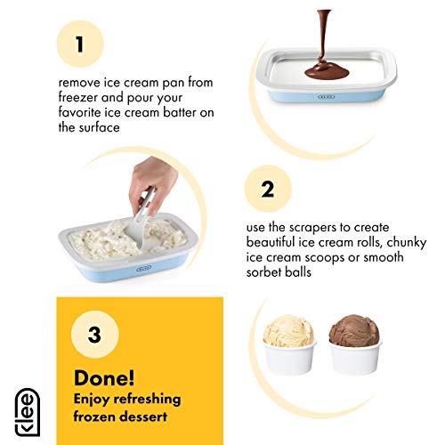 Klee 3-Piece Instant Ice Cream Maker Pan with Ice Cream Spade, Scraper and Recipes - Thumbnail 4