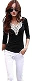 ACEFAST INC Elegant Lace Shirts Short Sleeve Women's Tops Blouses Work OL Career
