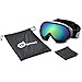 Odoland Kids Ski Goggles, Snowboard Goggles for Youth Skiing Age 8-16, Snow Goggles S2 Double Lens Anti-Fog UV400 Protection, Black Frame Color Lens VLT 24%