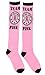 Women's Pink Ribbon Breast Cancer Awareness Knee High Socks (3 Pair) (Team Pink Power)