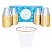 Gold Plastic Disposable Party Cups (120 x 9 oz) - Elegant Gold Rim Trim Clear Cup - Fancy Reusable Rimmed Glass Tumblers For Birthday, Wedding, Bar Parties Decoration Supplies - Golden Trimmed Glasses