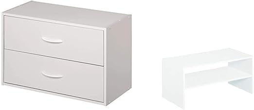 Amazon Com Closetmaid 1566 Stackable 2 Drawer Horizontal Organizer White 8993 Stackable 24 Inch Wide Horizontal Organizer White