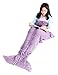 YUSHOP Adult Girls Crochet Knitted Mermaid Tail Blankets, Bedroom Sofa Sleeping Bags Blanket