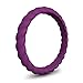 Enso Rings Stackable Braided Silicone Wedding Ring – Hypoallergenic Unisex Stackable Wedding Band – Comfortable Minimalist Band – 2.5mm Wide, .8mm Thick (Plum, Size 6)