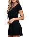 AnnFlat Women's Casual V Neck Lace Up Short Sleeve A-Line Swing Mini Dress