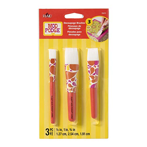 Mod Podge 10615 3 Piece Short Handle Brush Set