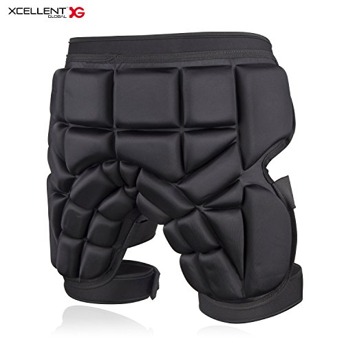 Xcellent Global 3D Protection Hip Padded Shorts Adjustable Unisex Protective Gear for Multisport Skiing, Skating, Snowboarding, Hockey, Riding HG251